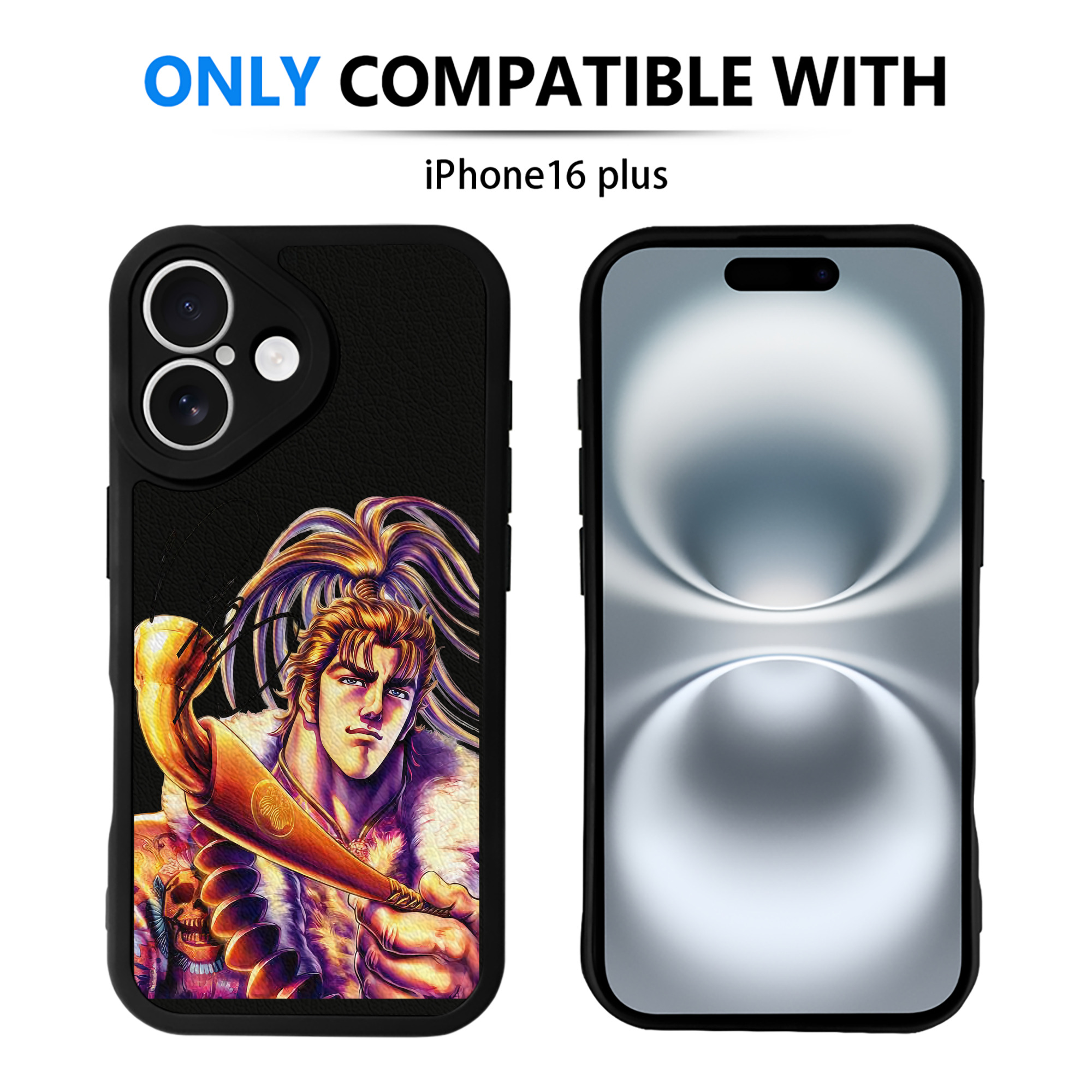 （画像用） 北斗の拳 Fist of the North Star 【iPhone 16シリーズ対応】シリコンスマホケース（レザー調） 材質：シリコン